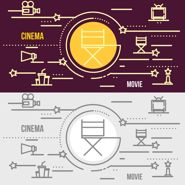 Banner web de cine, concepto de teatro — Vector de stock