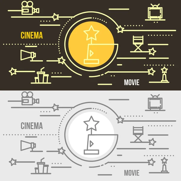 Banner web de cine, concepto de teatro — Vector de stock