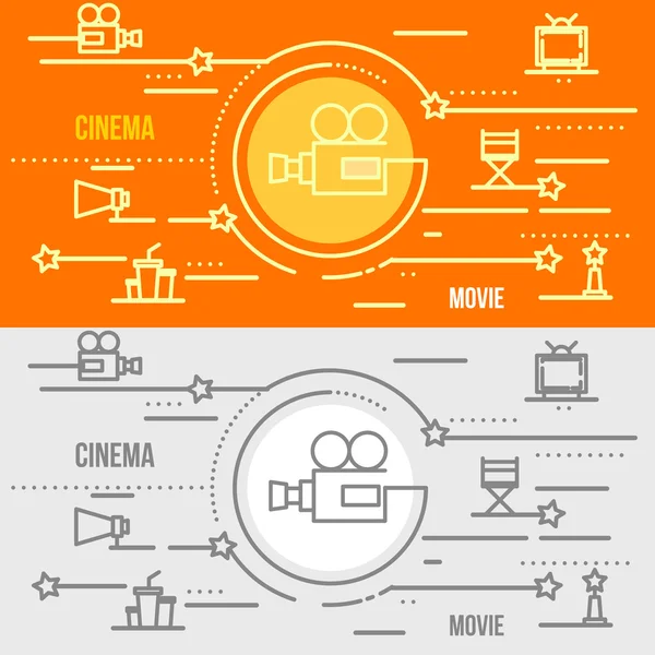 Banner web de cine, concepto de teatro — Vector de stock