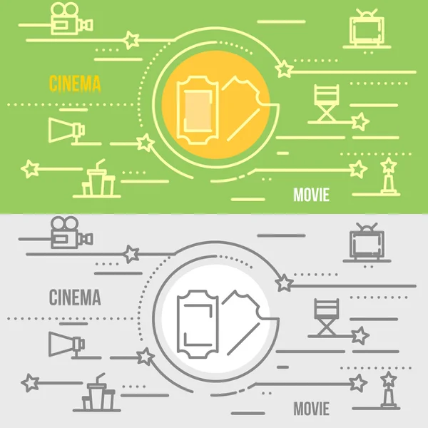 सिनेमा, थिएटर संकल्पना वेब बॅनर — स्टॉक व्हेक्टर