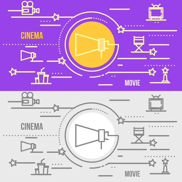 सिनेमा, थिएटर संकल्पना वेब बॅनर — स्टॉक व्हेक्टर