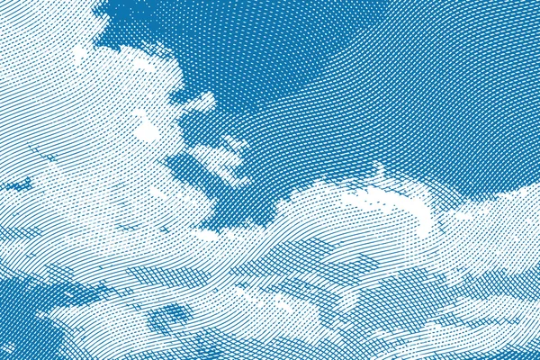 Vintage cielo nubes grabado — Archivo Imágenes Vectoriales