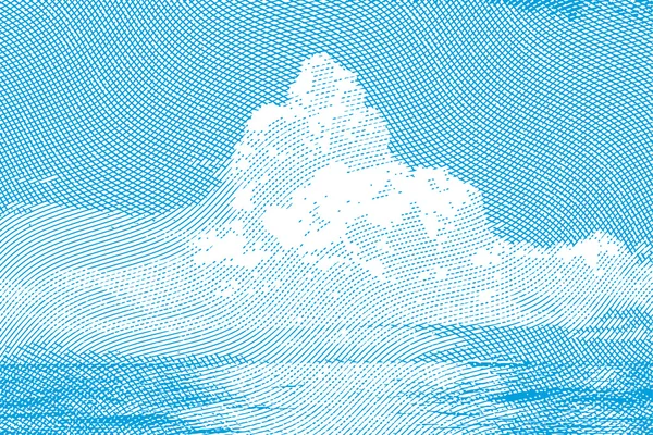老式的天空云雕刻 — 图库矢量图片