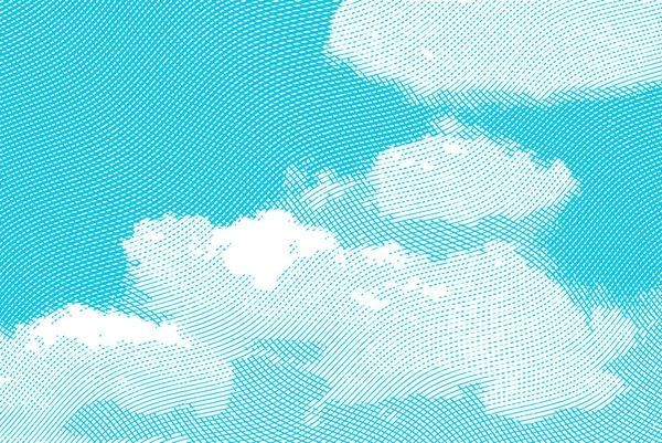 Vintage cielo nubes grabado — Vector de stock