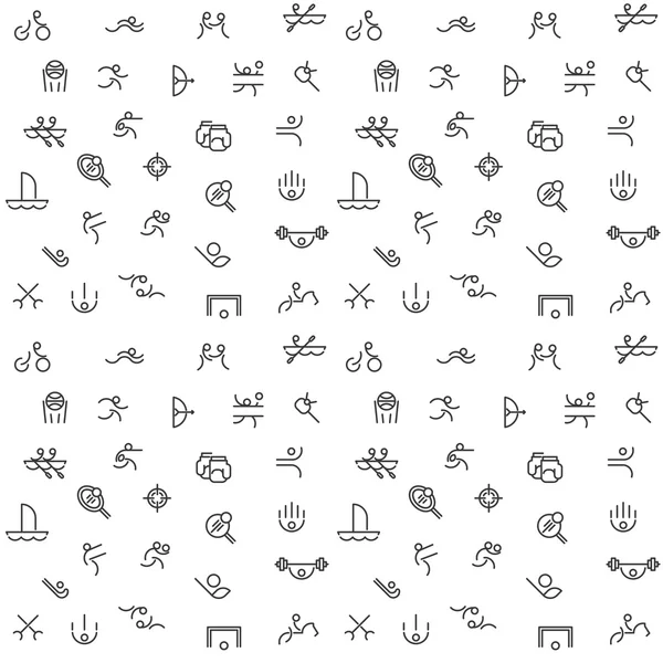 Tenké čáry ikony sady letních sportovních her. — Stockový vektor