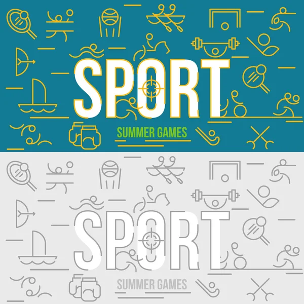 Banner av sommar Sportspel. — Stock vektor