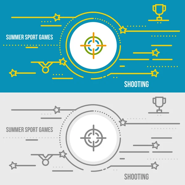 Bannière horizontale des jeux de sport d'été . — Image vectorielle