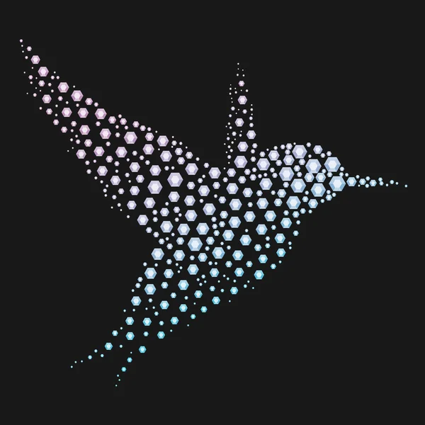 Vogelsilhouette aus Diamanten oder Strass. — Stockvektor