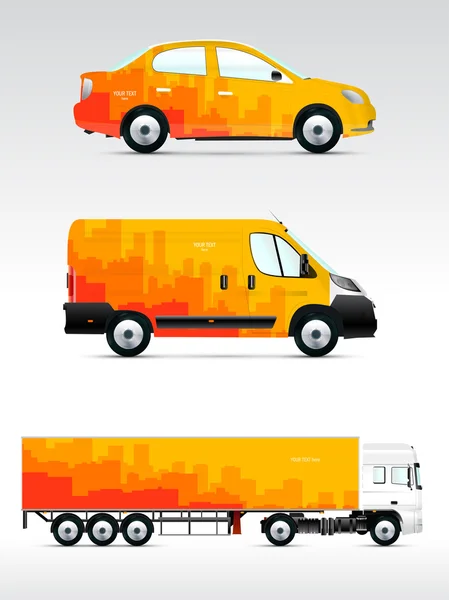 Template of vehicles for advertising — Stock Vector