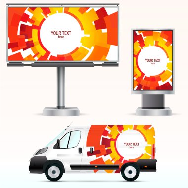 şablonu açık hava reklam veya araba, billboard ve citylight kurumsal kimlik