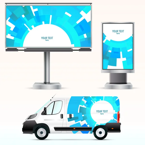 şablonu açık hava reklam veya araba, billboard ve citylight kurumsal kimlik