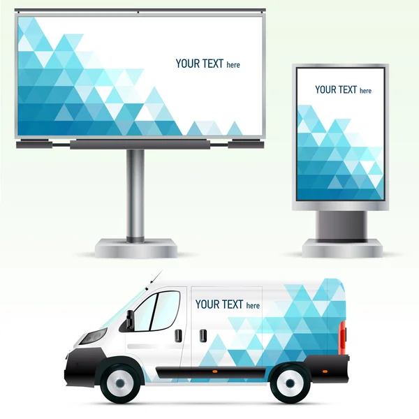 şablonu açık hava reklam veya araba, billboard ve citylight kurumsal kimlik