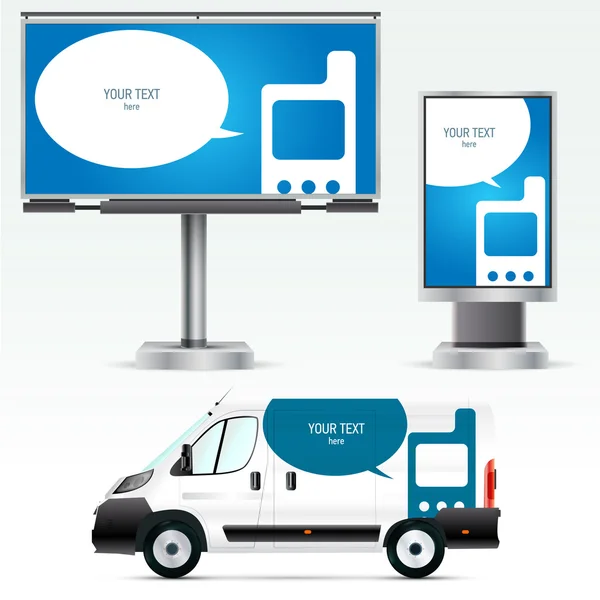템플릿 옥외 광고 또는 자동차, 광고 판 및 citylight에 기업의 정체성 — 스톡 벡터