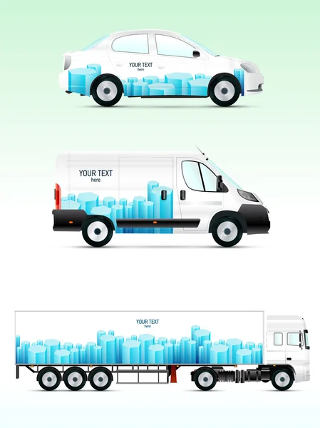 広告、ブランド、またはビジネスのためのテンプレート車両 — ストックベクタ