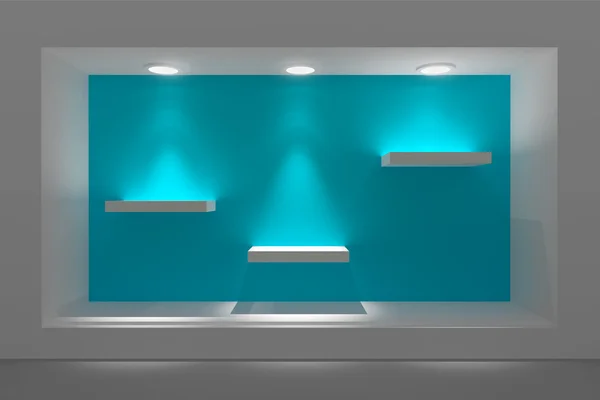 Skyltfönster med belysning — Stockfoto