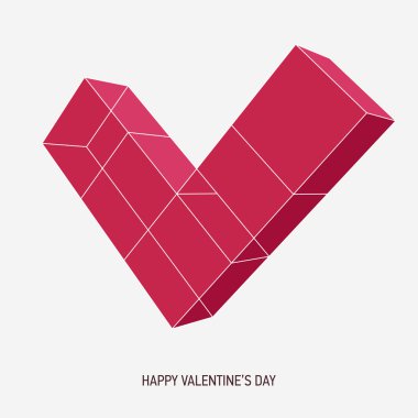 Kırmızı kalp basit sembolü.