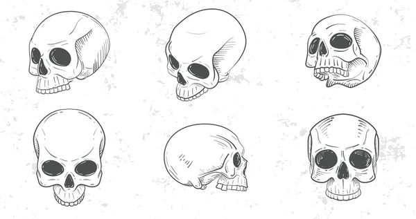 Set of skull heads — Stock Vector