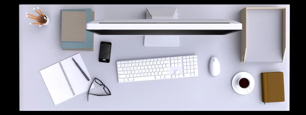 Top view of workspace — Stock Photo, Image