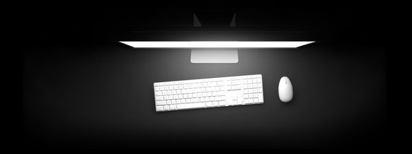 Top view of workspace