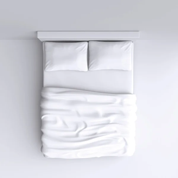 Letto con cuscini e coperta — Foto Stock