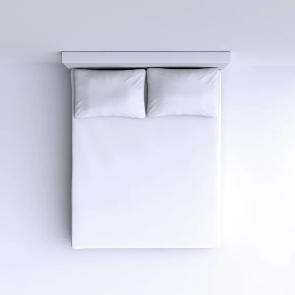 Letto con cuscini e coperta — Foto Stock