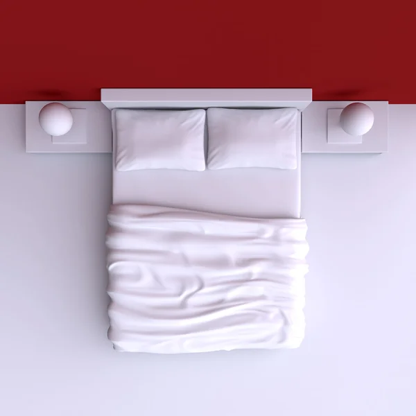 Bed with pillows and   blanket — Stock Photo, Image