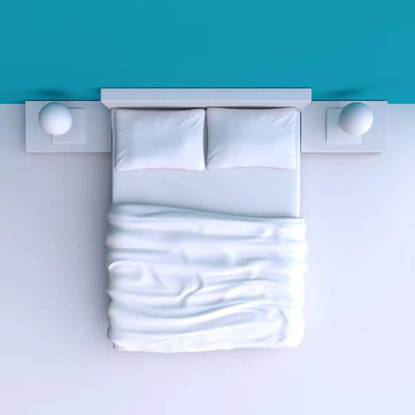 Bed with pillows and   blanket — Stock Photo, Image