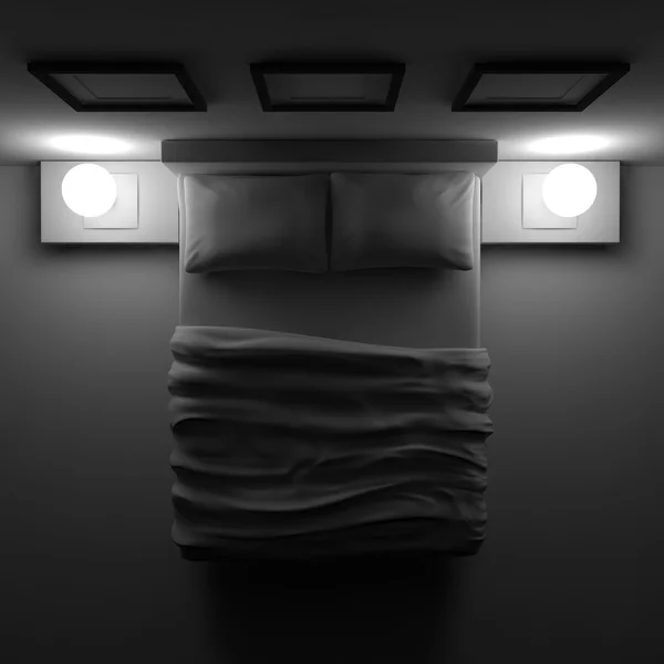枕付きのベッド — ストック写真