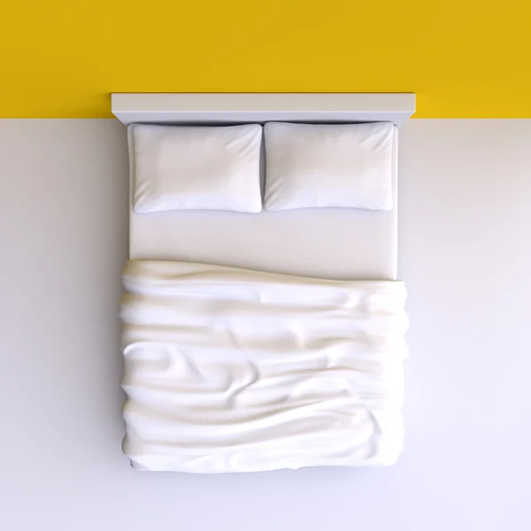 Letto con cuscini e coperta — Foto Stock