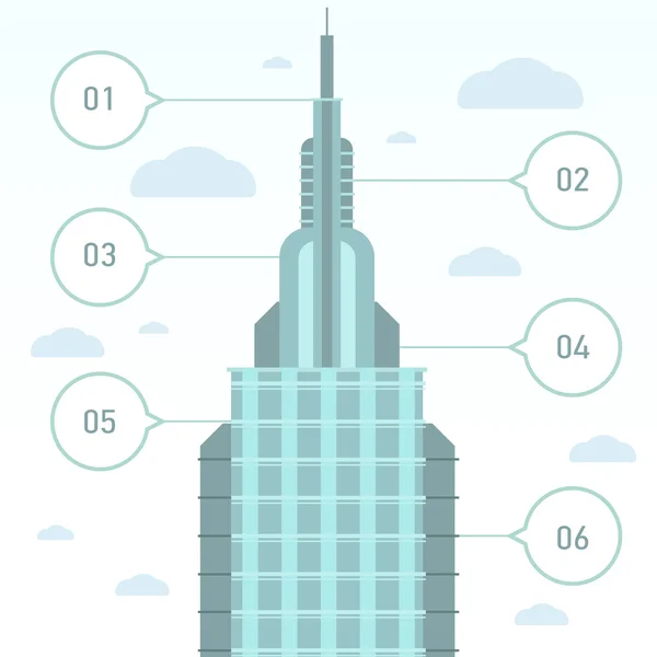 Infográficos Elementos do arranha-céu — Vetor de Stock