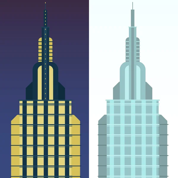 Two cartoon Skyscrapers — Stock Vector