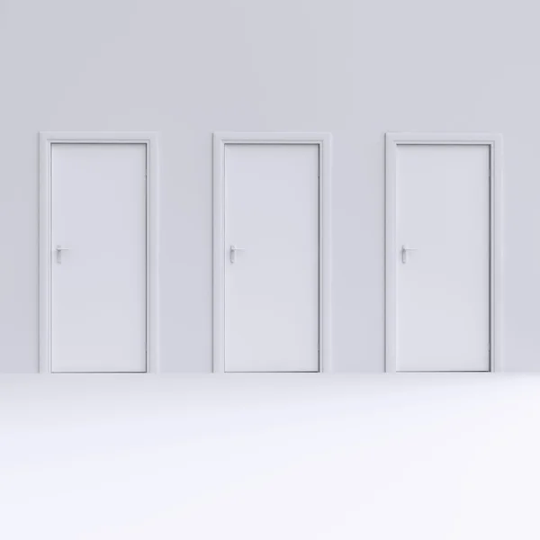 Wall with three doors — Stock Photo, Image