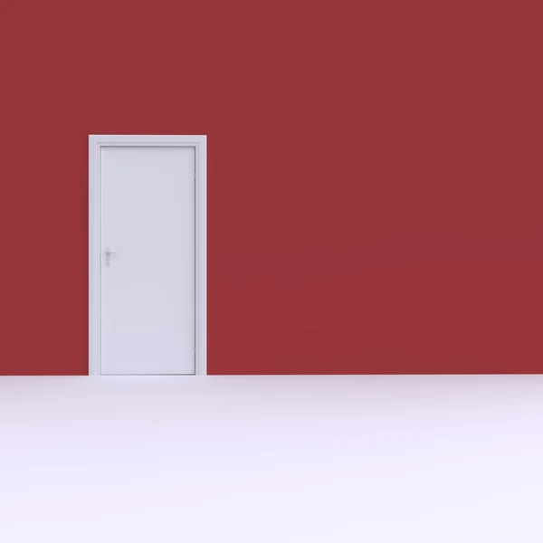 Дверь в цветной стене — стоковое фото