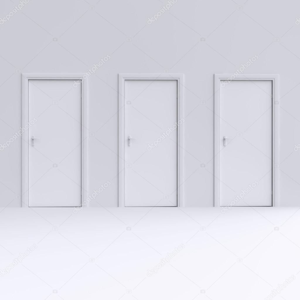 Wall with three doors