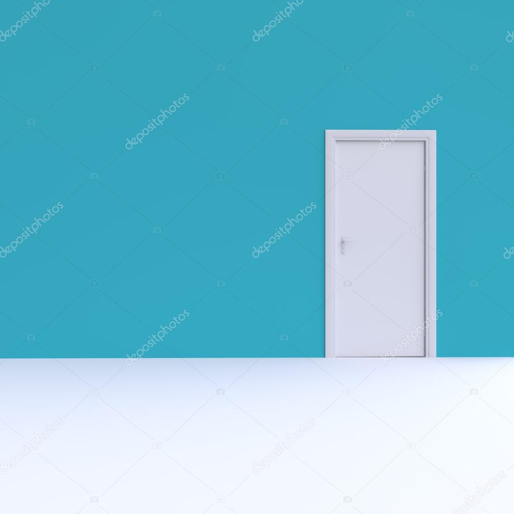 Door in colored wall