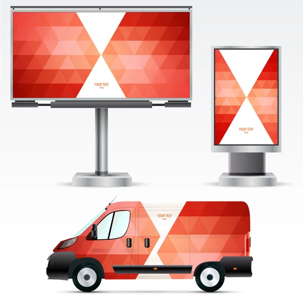 Template outdoor advertising or corporate identity on the car