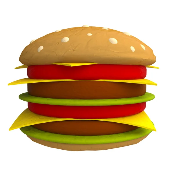 Hamburger made from plasticine — Stock Photo, Image