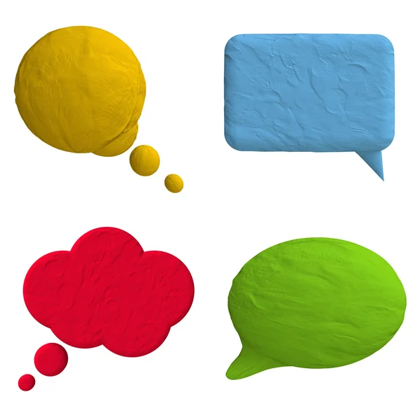 Speech bubbles of plasticine — Stock Photo, Image