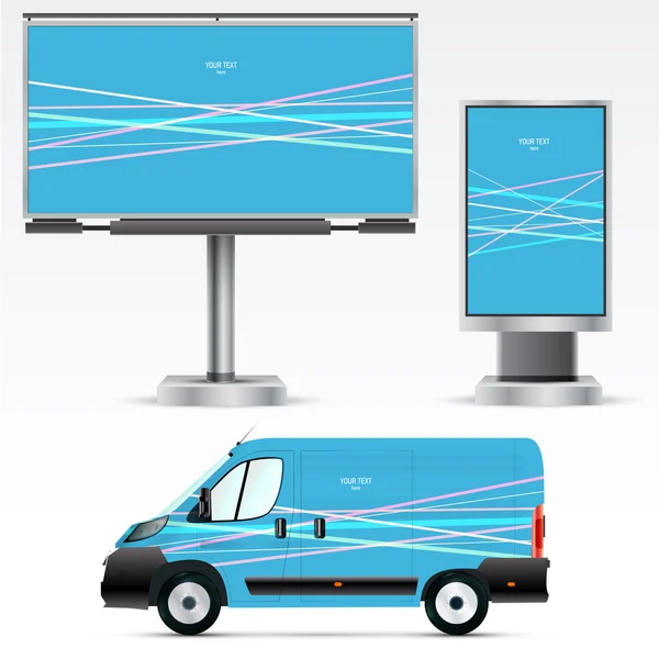 Publicidade ao ar livre ou identidade corporativa no carro — Vetor de Stock