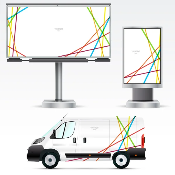 Publicité extérieure ou identité d'entreprise sur la voiture — Image vectorielle