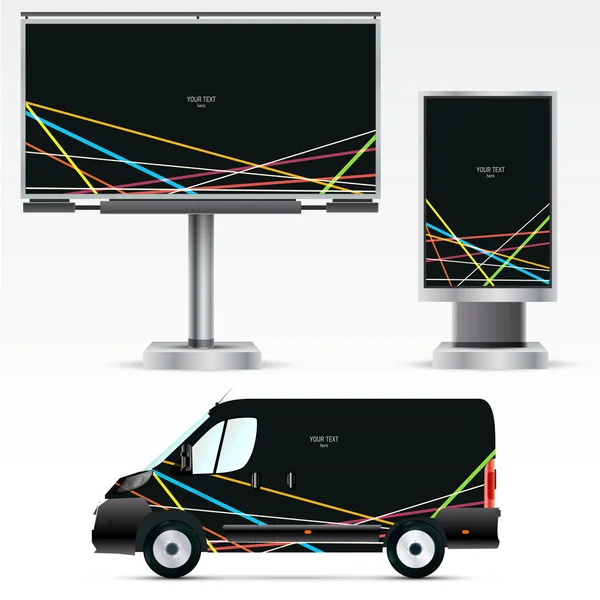 Publicidade ao ar livre ou identidade corporativa no carro — Vetor de Stock