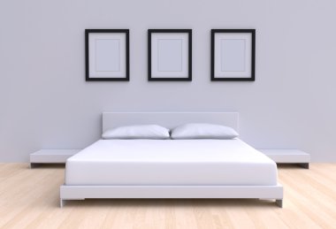 İki yastık ile modern yatak