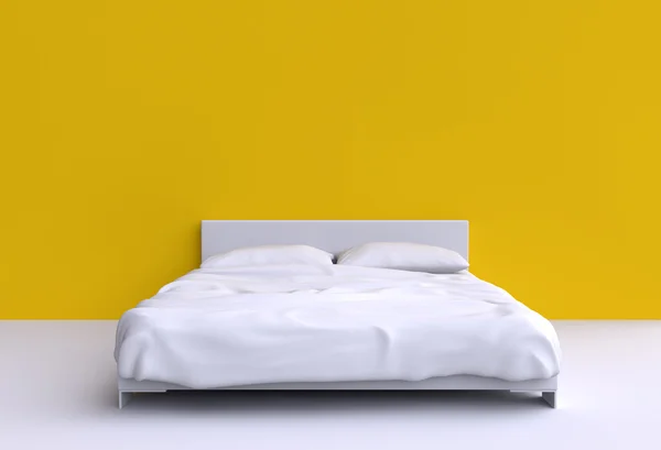 Modern bed with two pillows — Stock Photo, Image