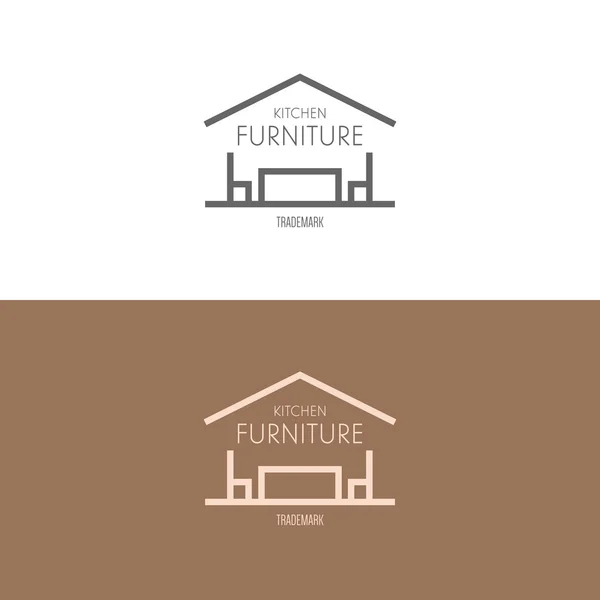 Étiquette inspiration avec meubles — Image vectorielle