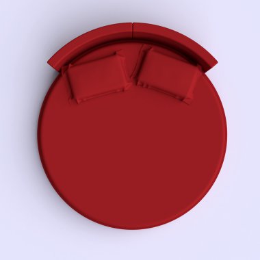 Yuvarlak yatak yastık ile