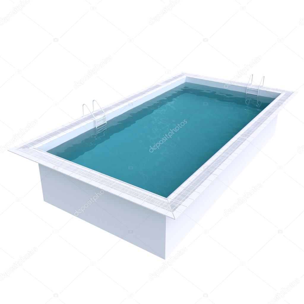 Rectangular pool with water.
