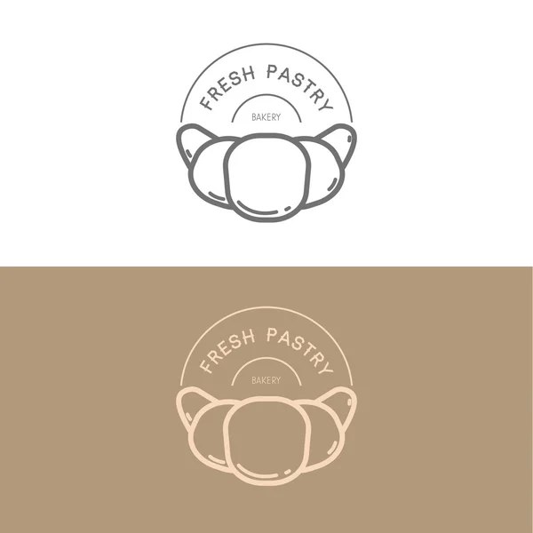 Két friss péksütemények logók — Stock Vector