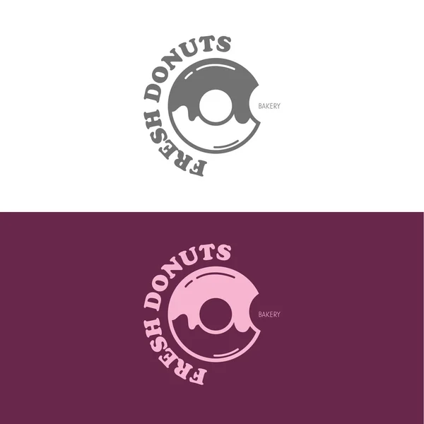 Dois logotipos de donuts frescos — Vetor de Stock