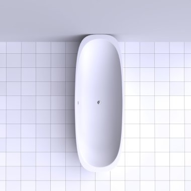 Duvarının yakınında beyaz banyo