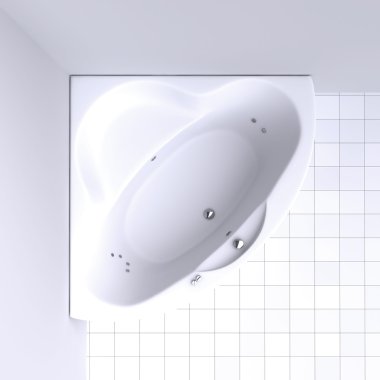 Köşede beyaz banyo